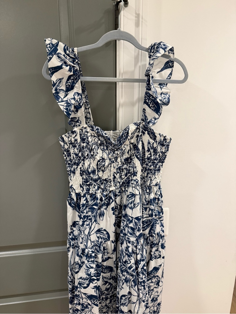 Abercrombie & Fitch Tropical Floral Cotton Midi Dress